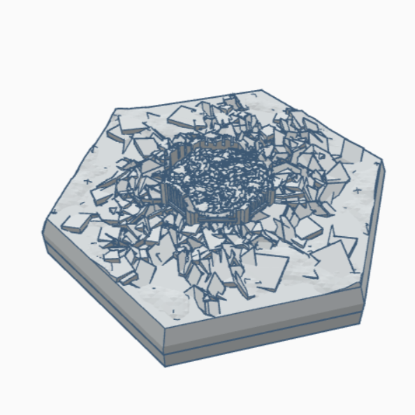 Gothic Destroyed Building 16 Hex Map Scale HMSGD016 (124-131)